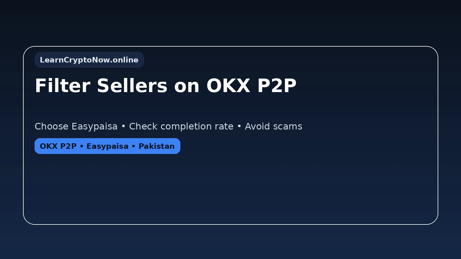 OKX P2P filter set to Easypaisa - Pakistan